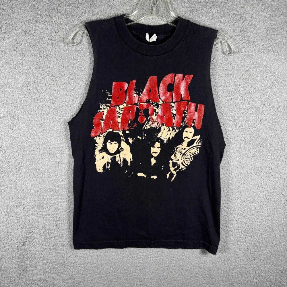 Black Sabbath Graphic Muscle Tee Mens Small Black Sleeveless Band Shirt Alstyle